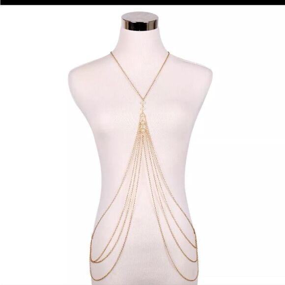 NWOT Gold Pearl Body Chain - Picture 1 of 3
